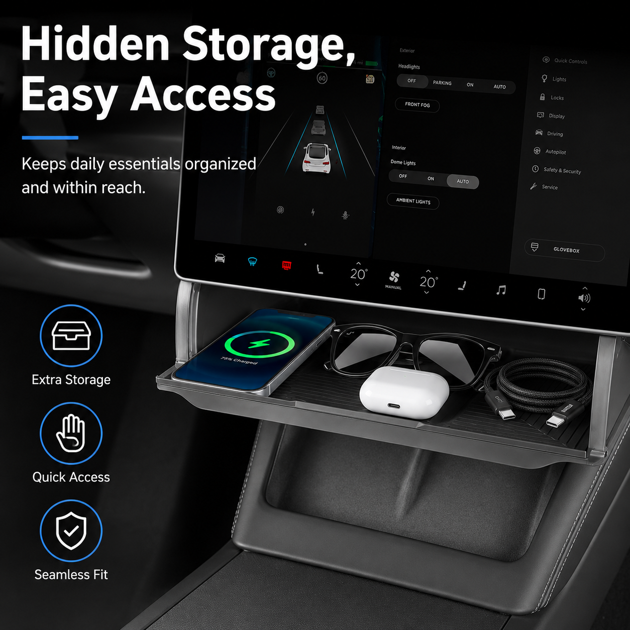 Hidden Storage Box for Tesla Model 3/Y - Image 4