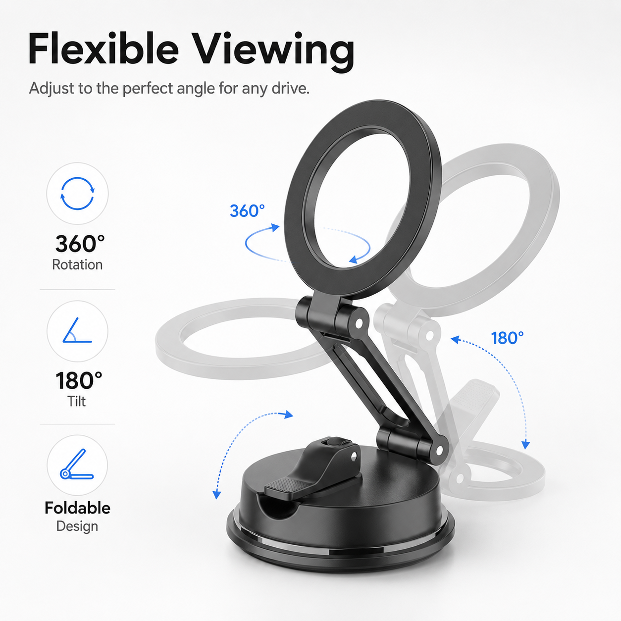Magnetic Phone Holder with Suction Cup - Image 4