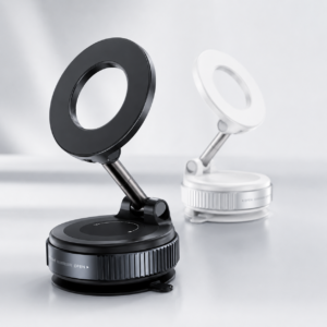 Foldable Magnetic Vacuum Phone Stand with 360° Rotation & Suction Cup - Portable Desktop Holder
