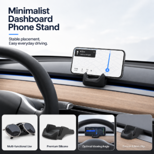 Premium Liquid Silicone Phone Holder for Tesla Center Console