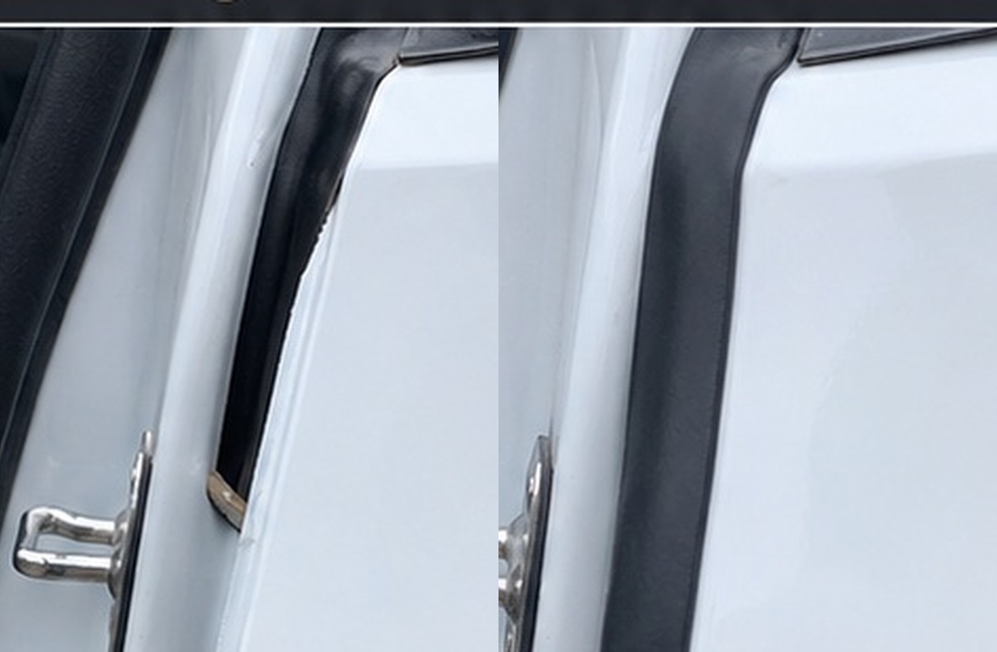 Before and after B-pillar gap coverage