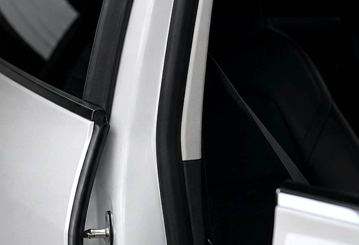 Tesla Model Y B-pillar seal installed