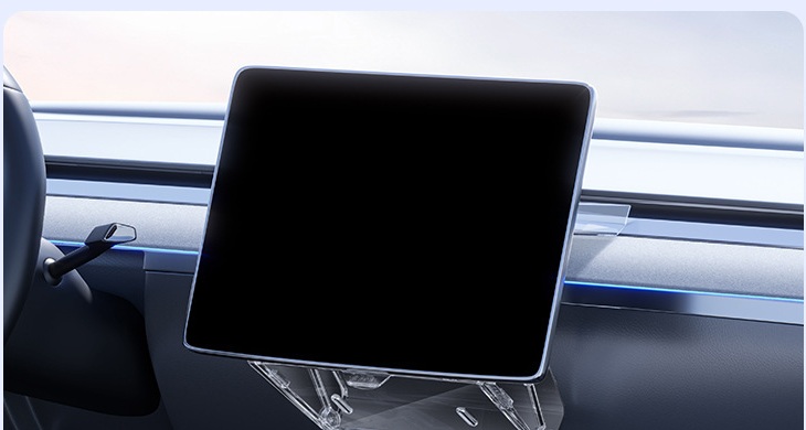 Under-screen storage compartment tucked away