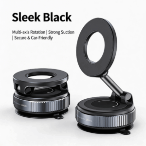Foldable Magnetic Vacuum Phone Stand with 360° Rotation & Suction Cup - Portable Desktop Holder