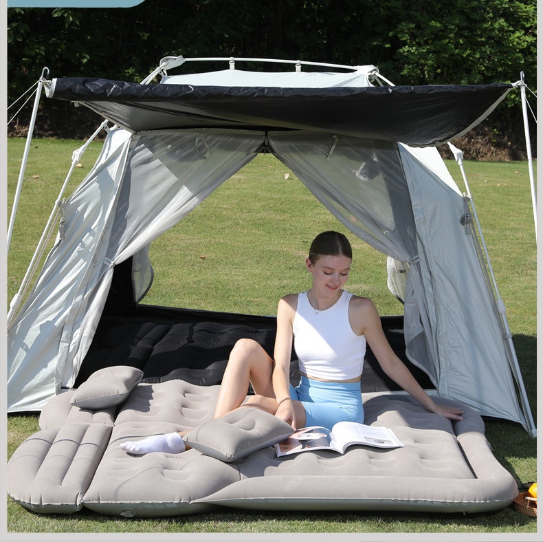 Outdoor camping with Tesla air mattress
