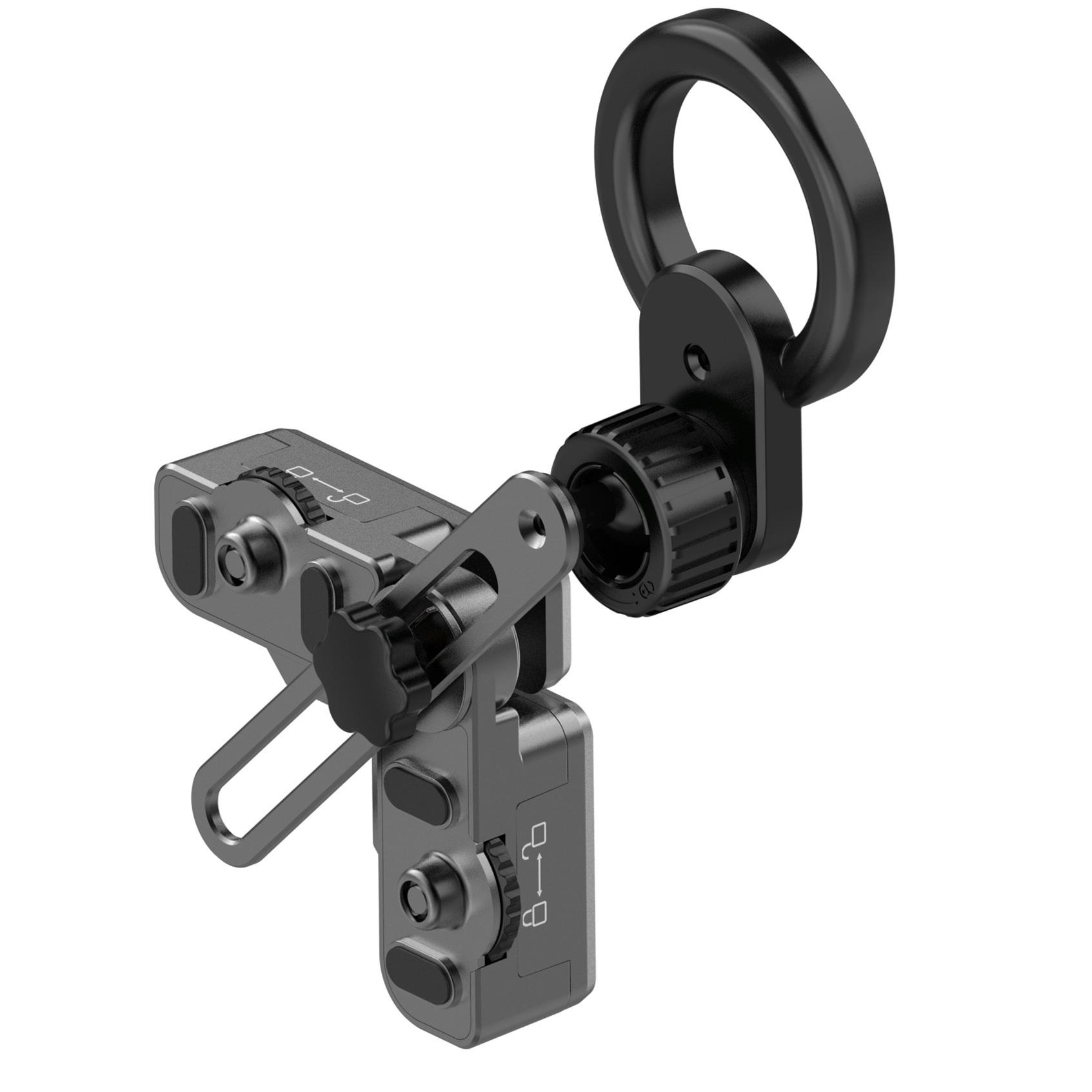 Angled view of Tesla center screen magnetic phone mount