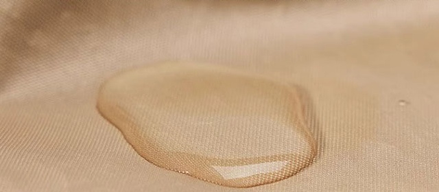 Water beading on the awning fabric