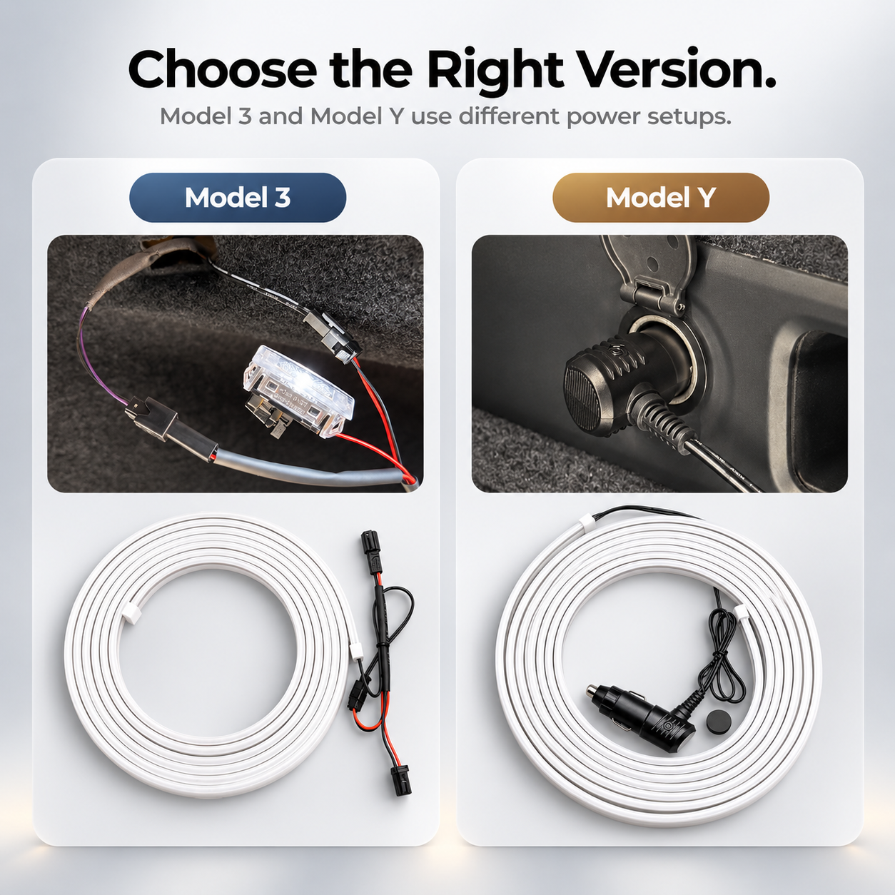 Model 3 and Model Y trunk LED light versions