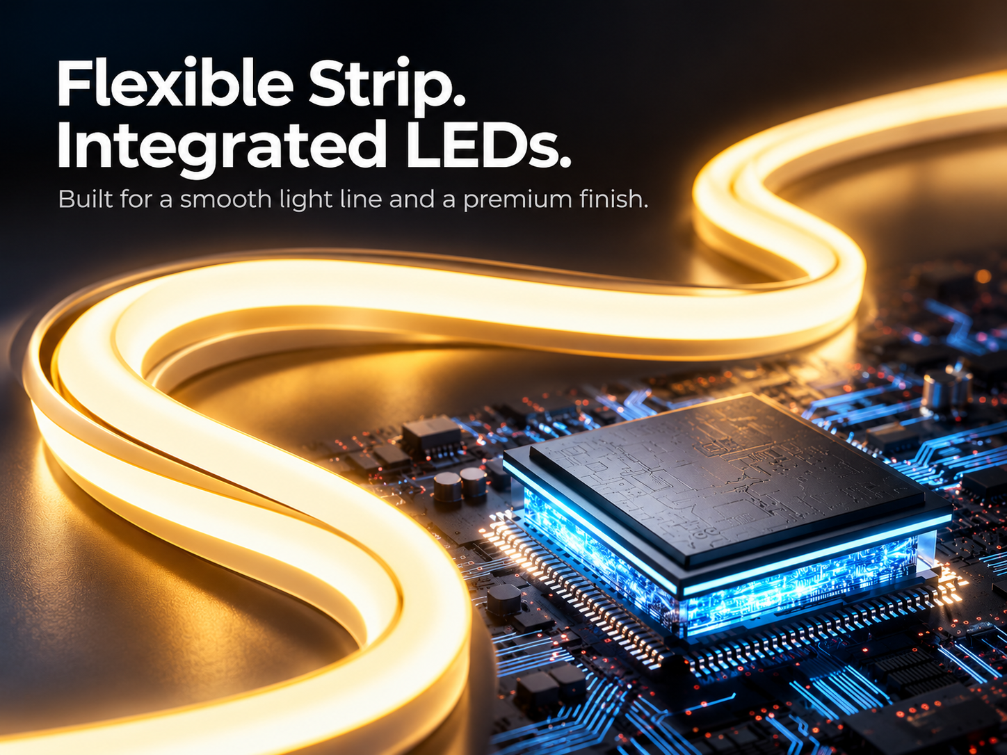 Flexible silicone trunk LED strip